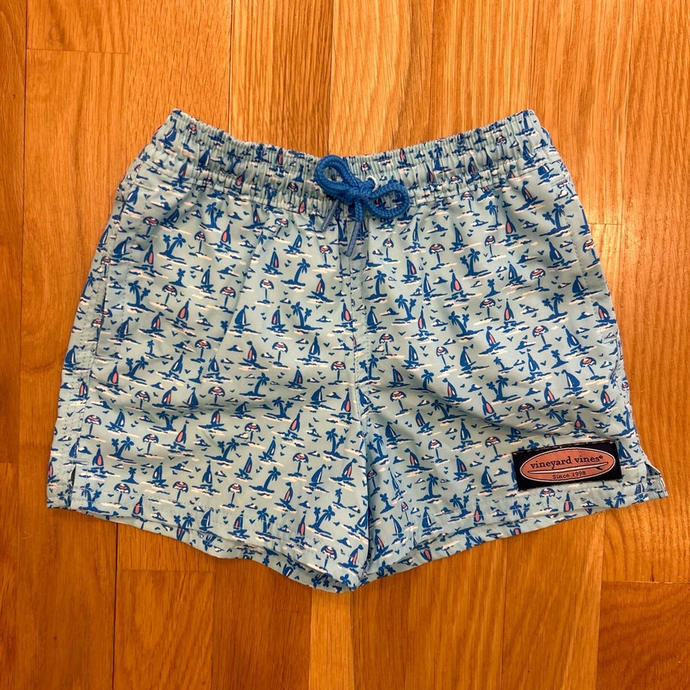 Vineyard Vines Boys Sailboat Swim Trunks - Size 18-24M